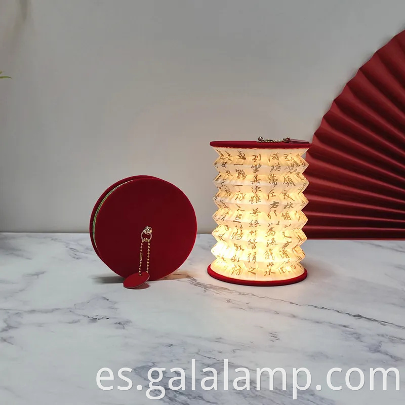 Elegante luz nocturna de linterna de papel portátil para espacios acogedores